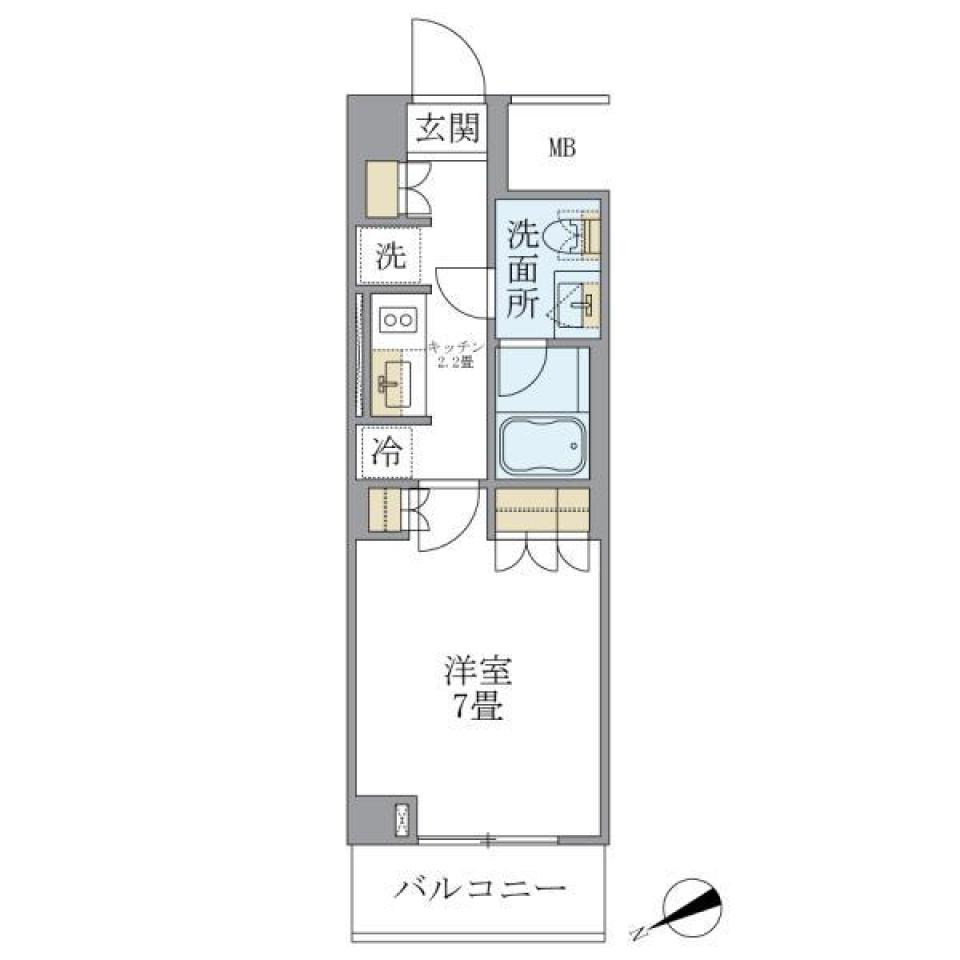 Ｂｒｉｌｌｉａ　ｉｓｔ　北沢　308号室の間取り図