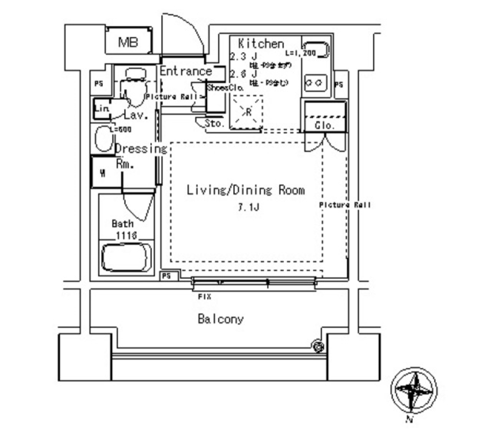 パークアクシス御茶ノ水ステージ　621号室［ペット可］の間取り図