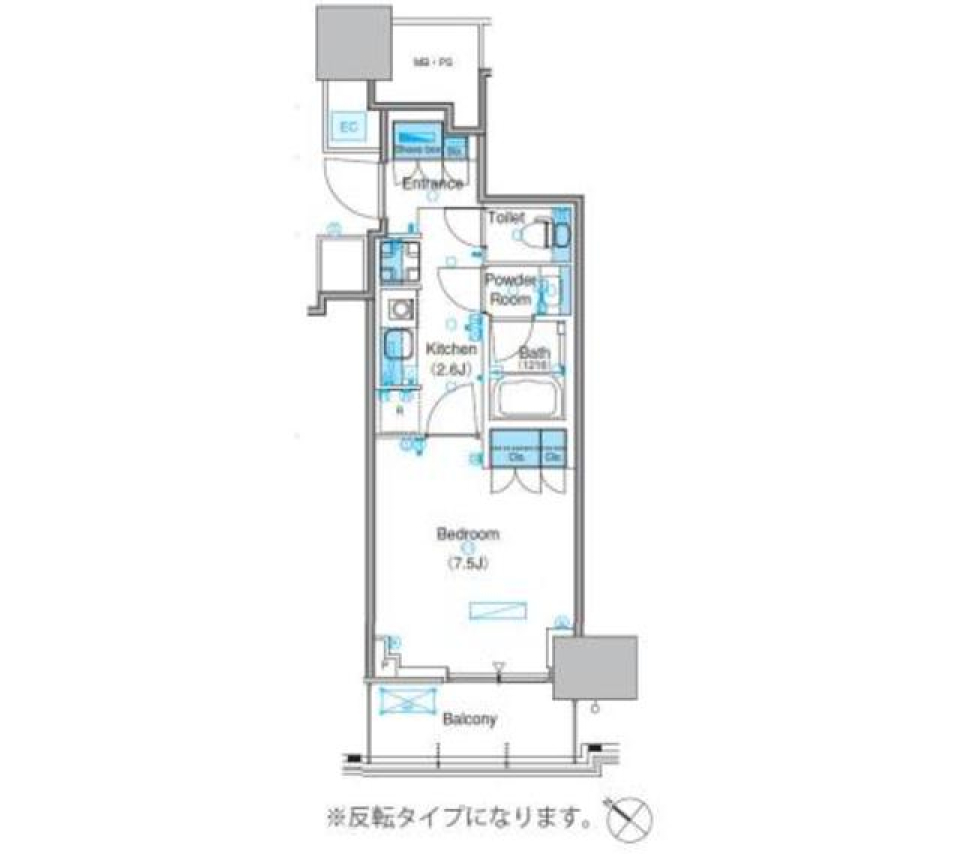 パークアクシス豊洲キャナル　1608号室［ペット可］の間取り図