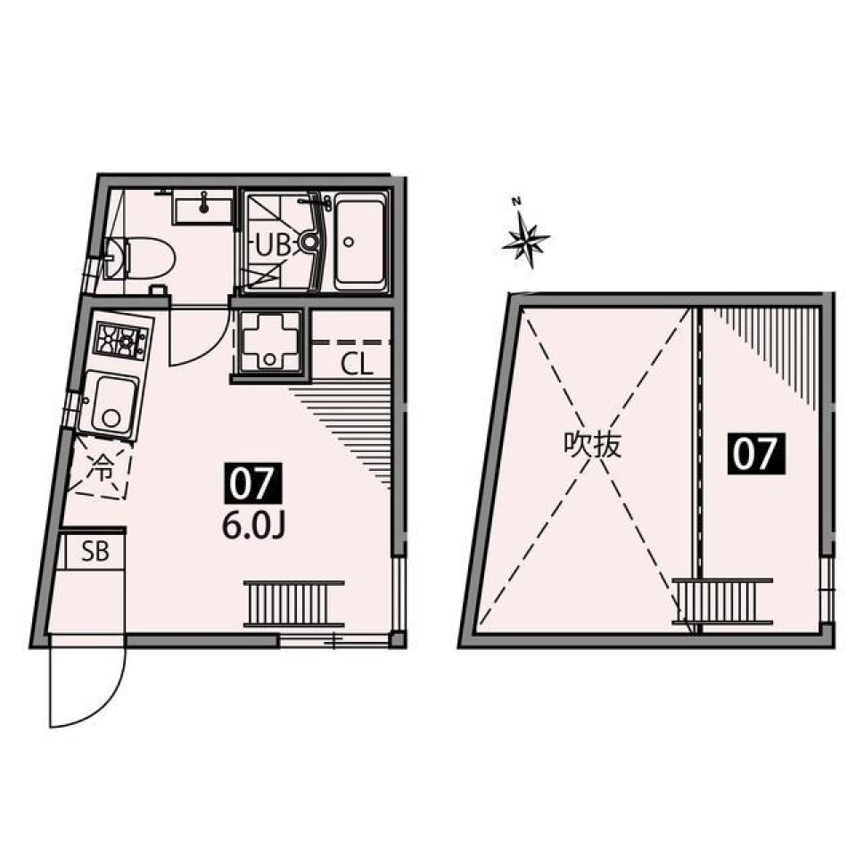 テラス上北沢 07号室の間取り図