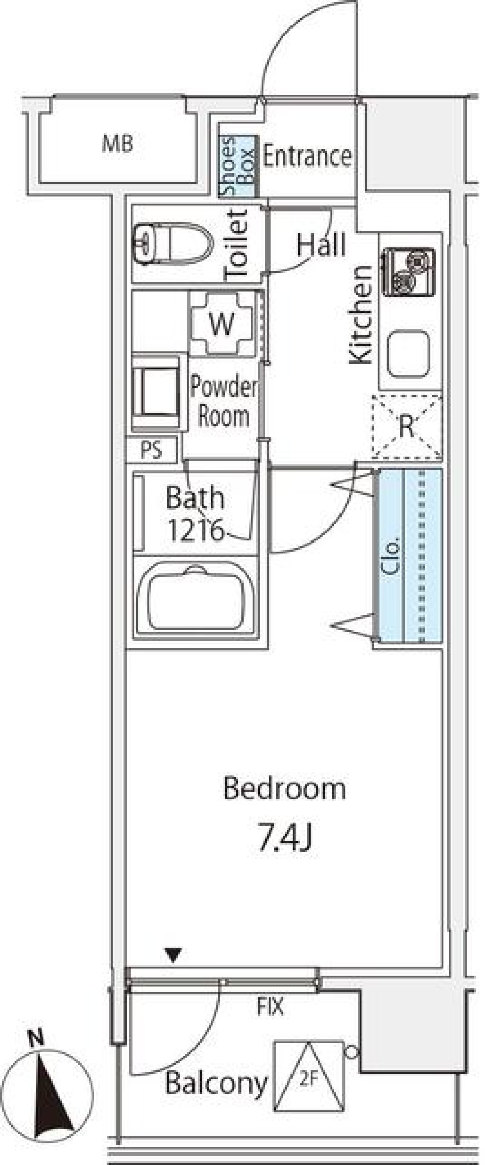 エンテヴィレ南麻布　402号室の間取り図