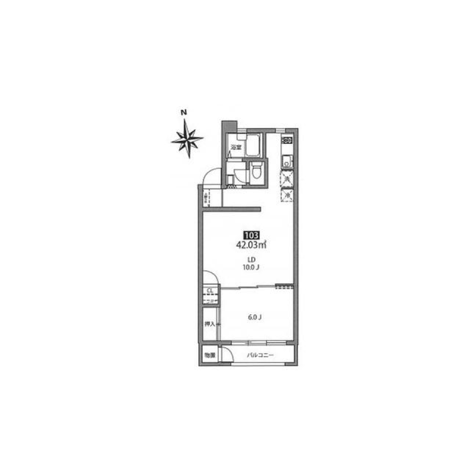 グランヒルズ御殿山（旧御殿山ハイム）　103号室の間取り図