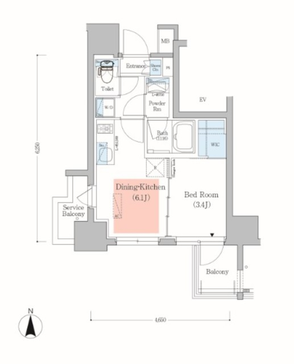 アーバネックス深川木場　805号室の間取り図