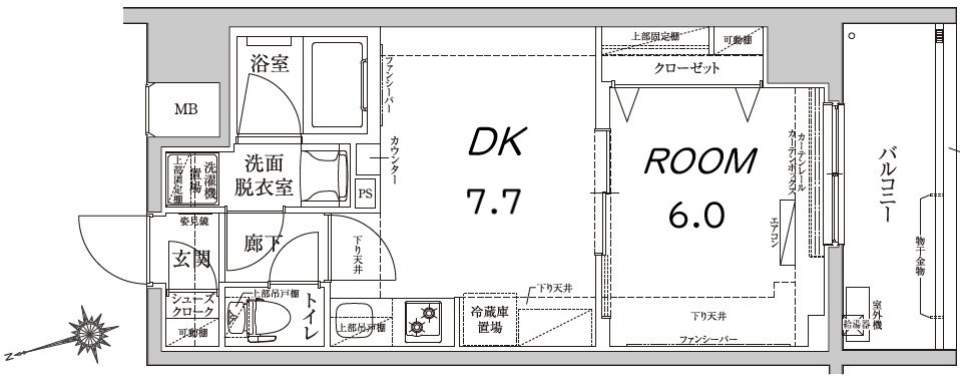 ルフレプレミアム押上イースト　101号室の間取り図