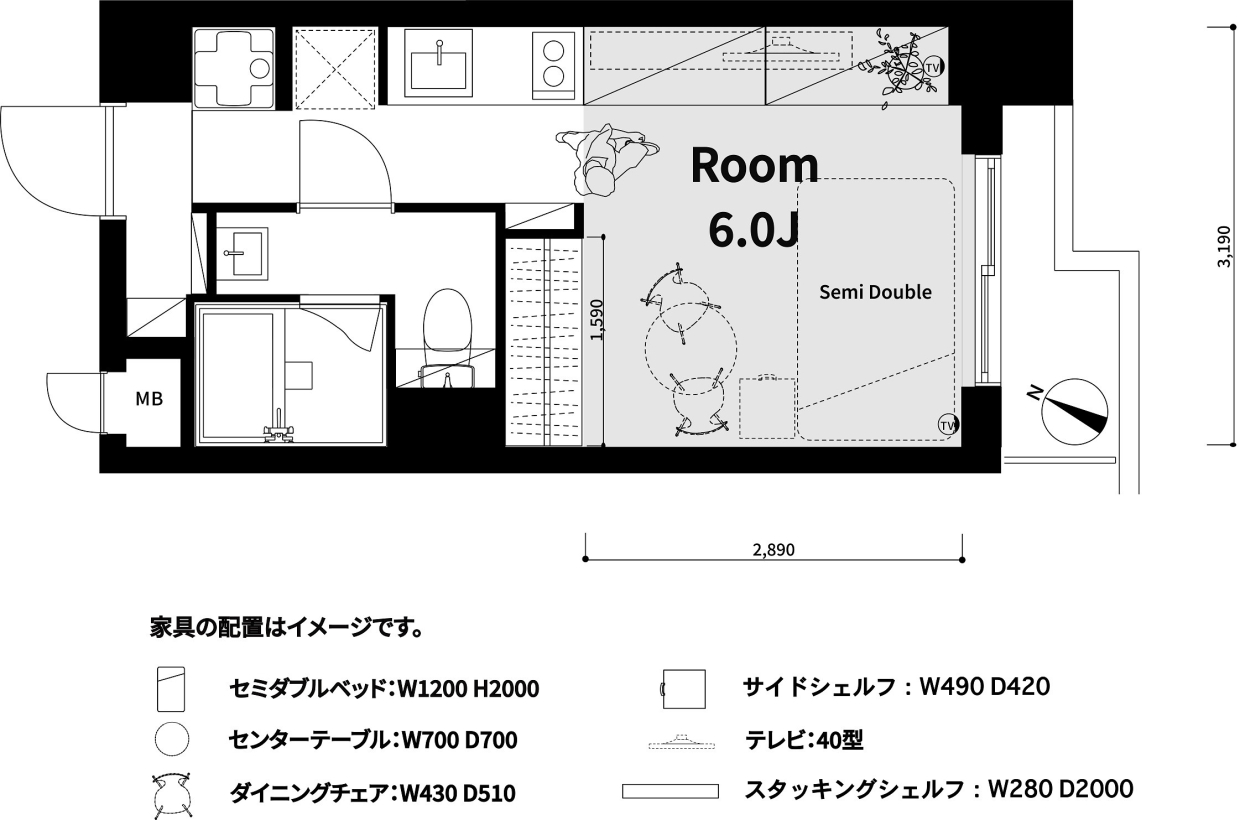 設備も整っていて、暮らしやすそうなワンルームです。