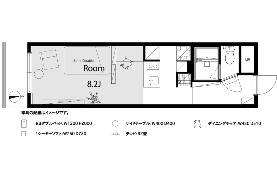 〜書斎と少々のカラフルを添えて〜の間取り図