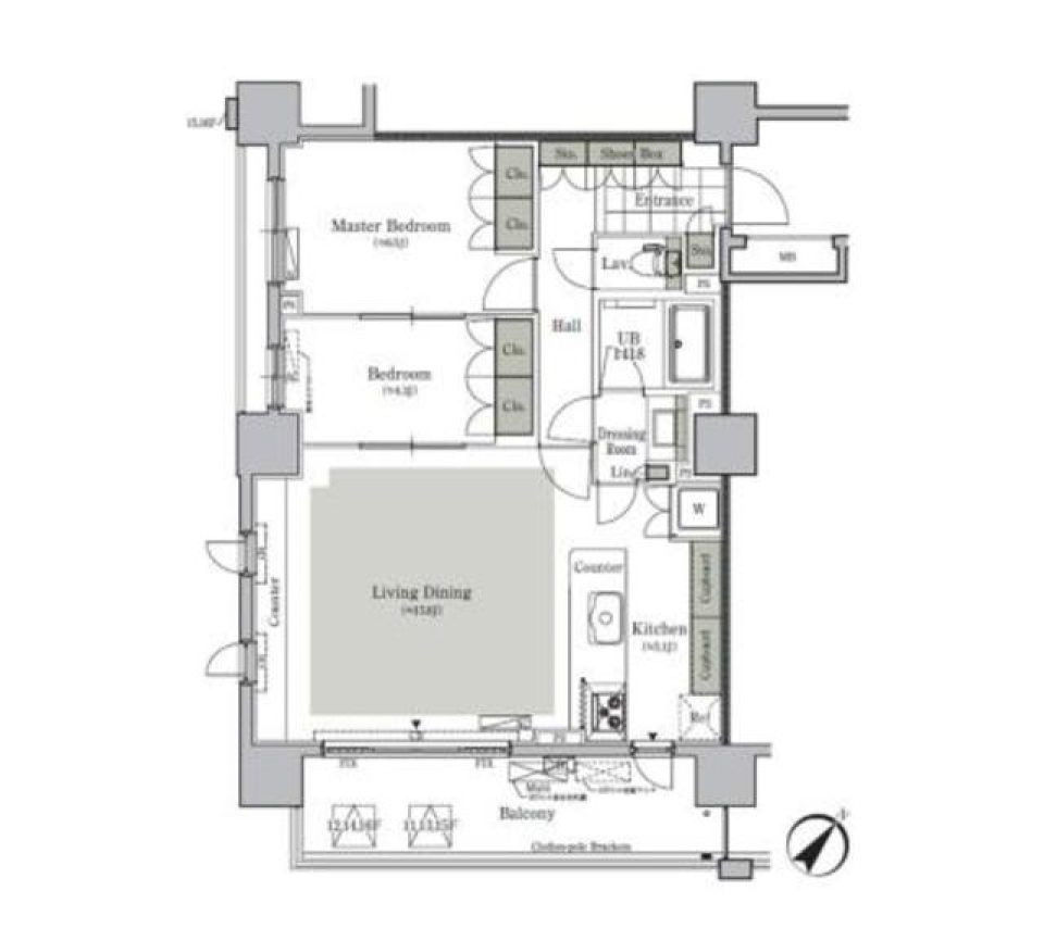 パークキューブ西ヶ原ステージ　1405号室［ペット可］の間取り図