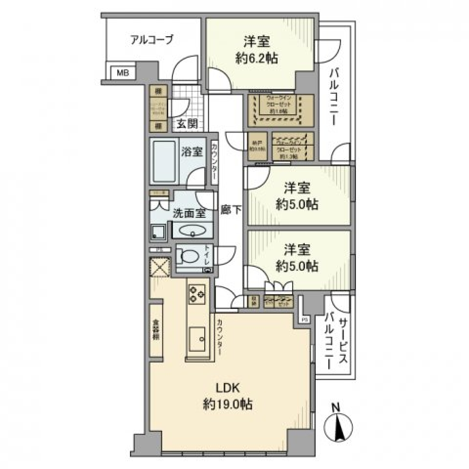 ローレルコート新宿夏目坂　505号室の間取り図