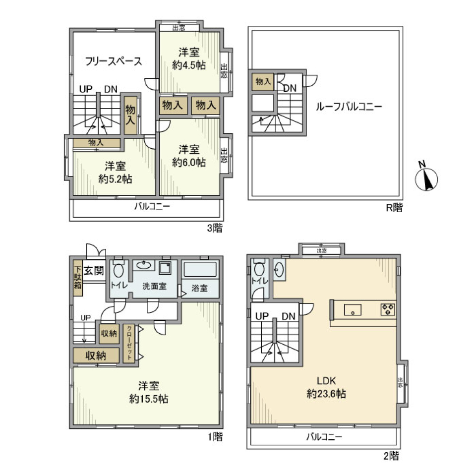 北馬込戸建の間取り図