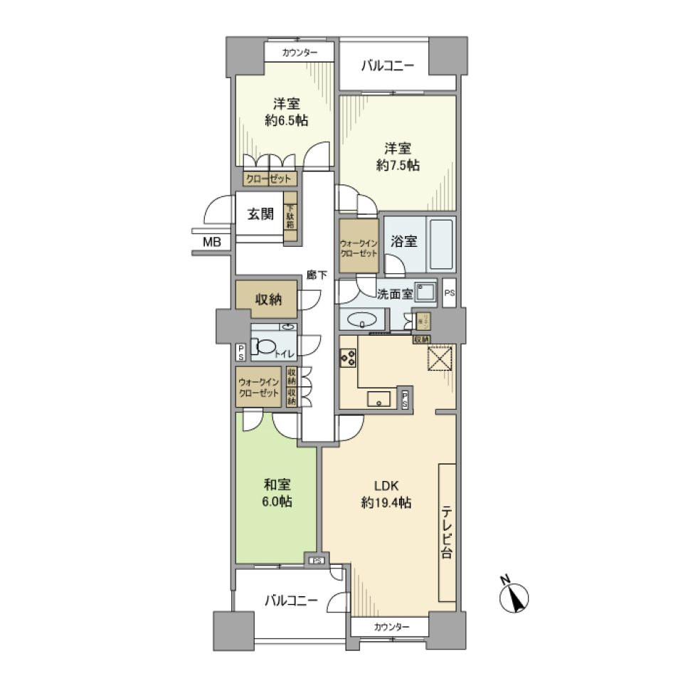 ライオンズ浜田山セントマークス　606号室の間取り図