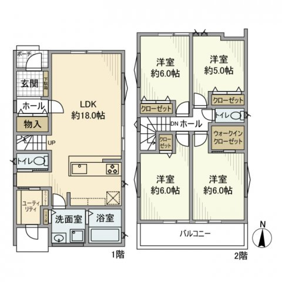 大曽根戸建の間取り図