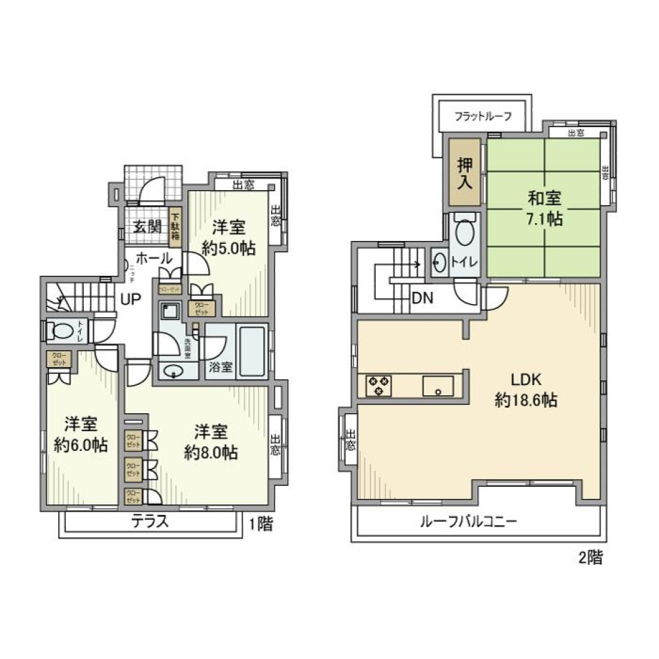 荏田北戸建の間取り図