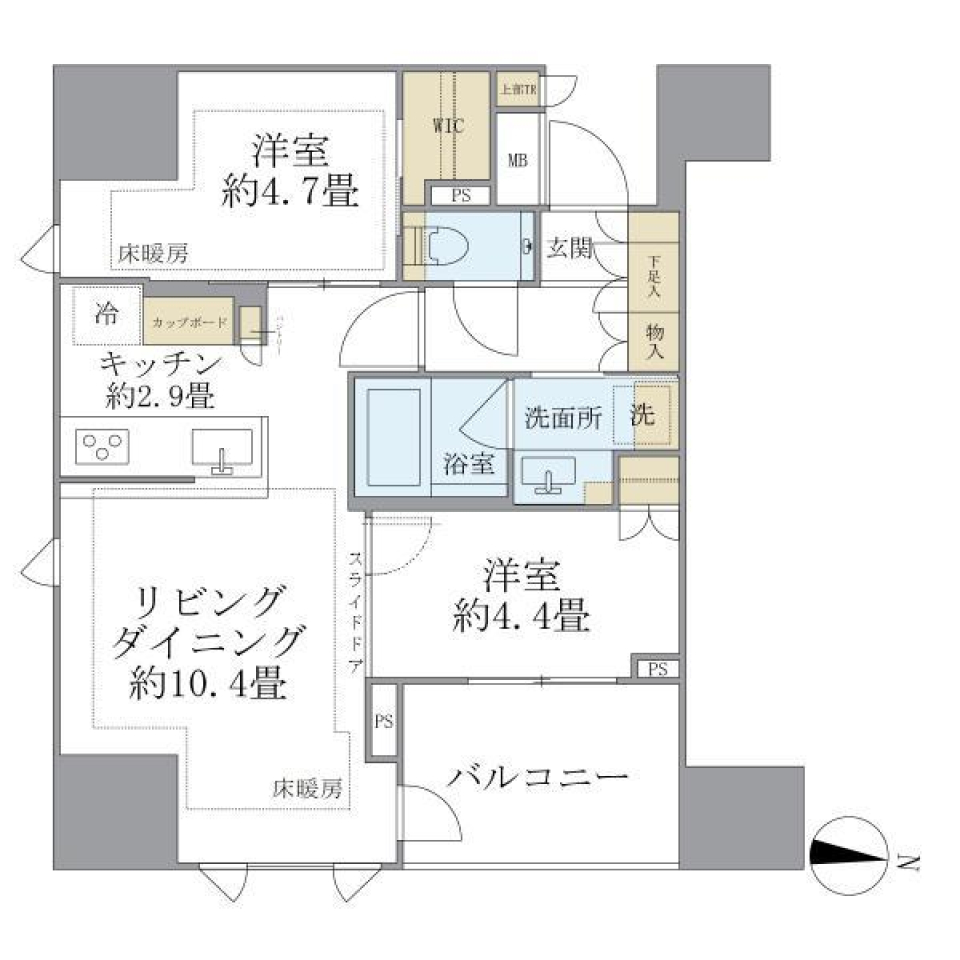 Ｂｒｉｌｌｉａ　本郷　Ｓｔａｔｉｏｎ　Ｆｒｏｎｔ　602号室［新築］の間取り図