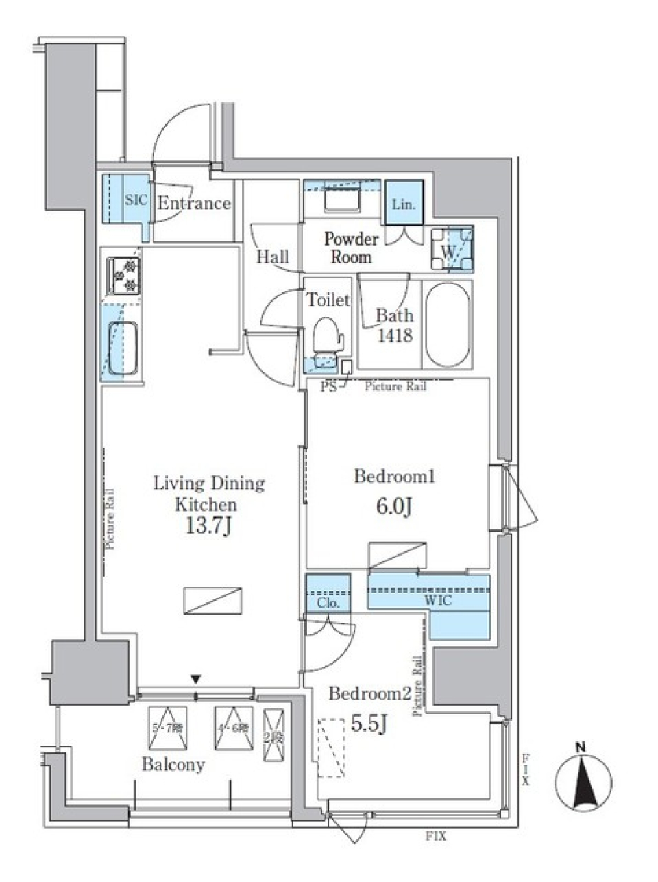 パークアクシス新宿百人町　403号室［ペット可］の間取り図