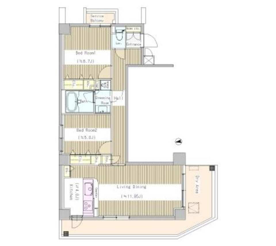 プラムコート東中野　110号室の間取り図