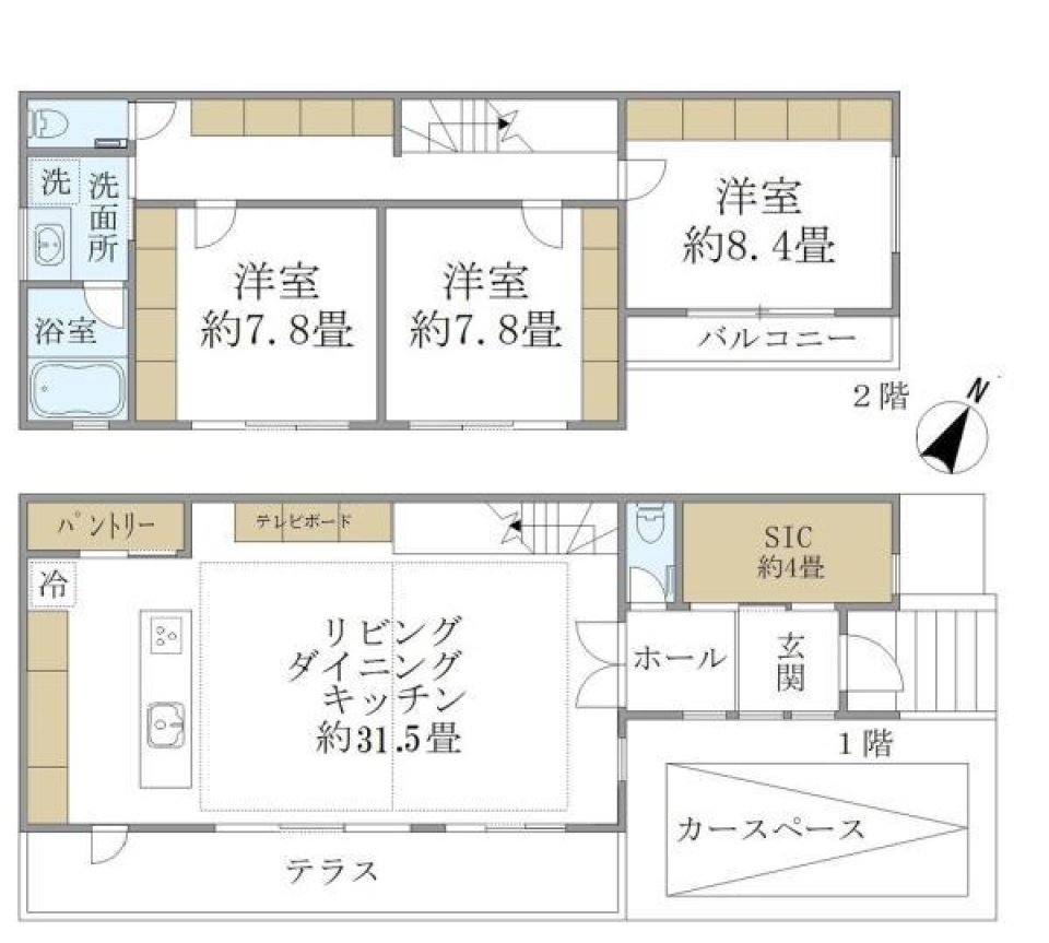 果てしなく広がる［ペット可］の間取り図