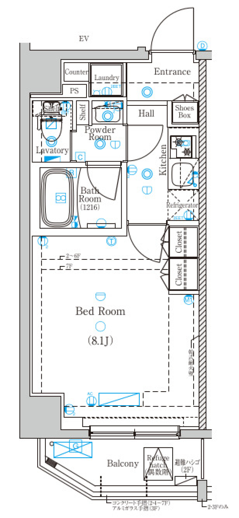 DIPS東十条駅前RESIDENCE　501号室［ペット可］の間取り図