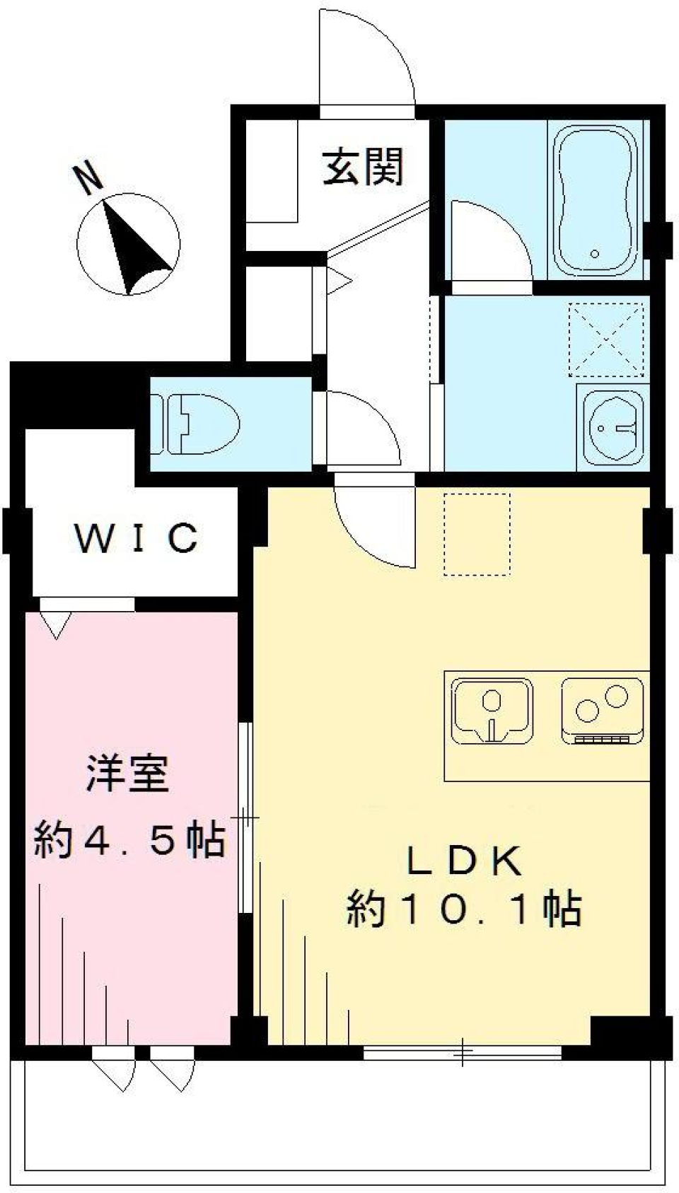 フロール多摩川　202号室［ペット可］の間取り図