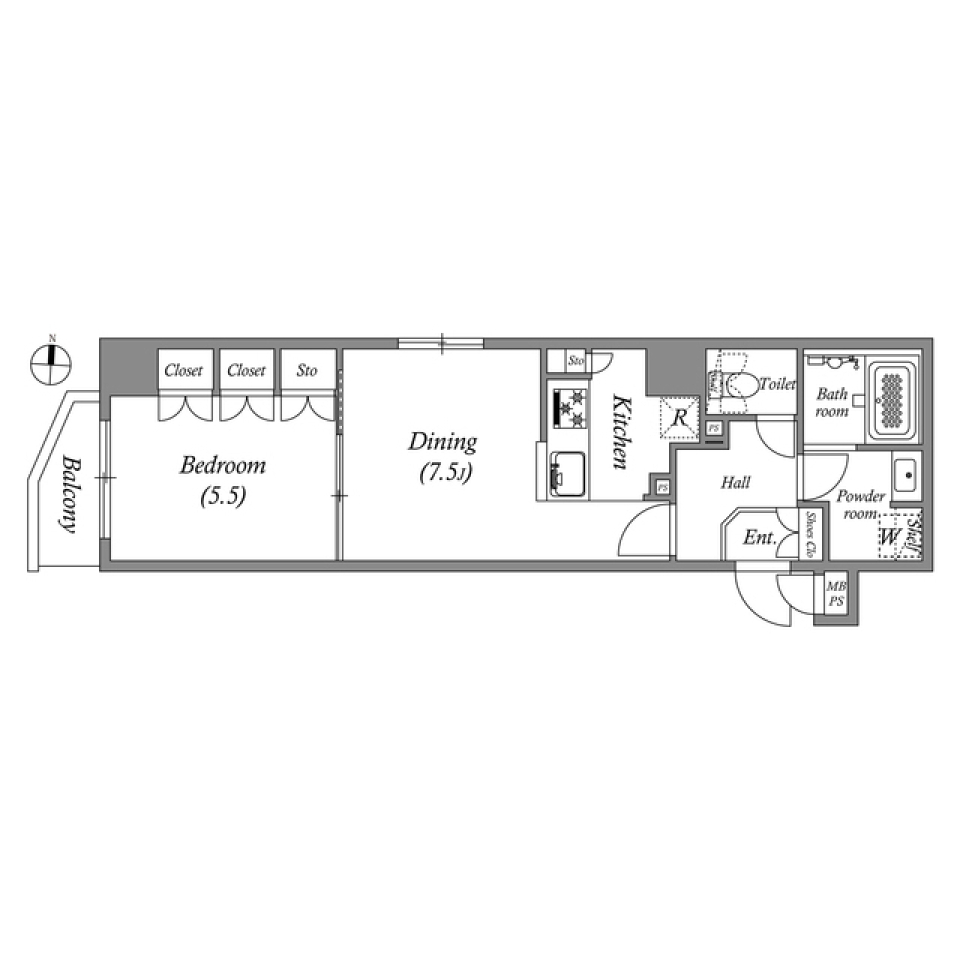 GRAN PASEO本所吾妻橋　0103号室の間取り図