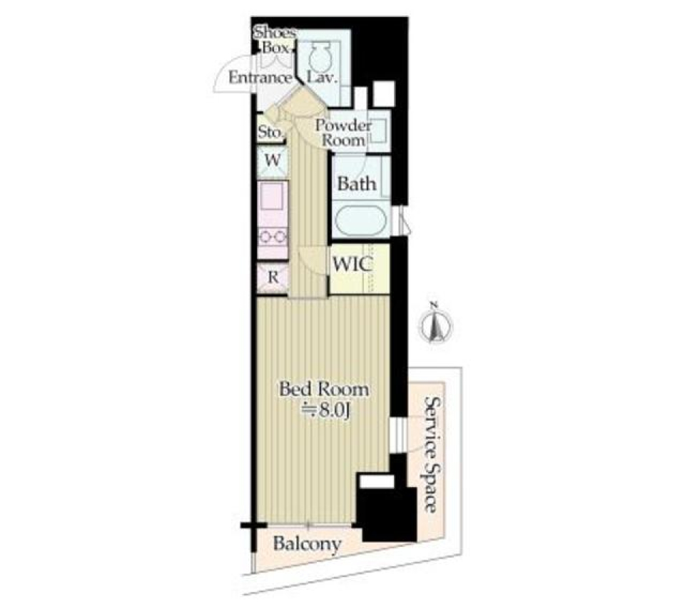 パークリュクス新宿御苑前ｍｏｎｏ　204号室の間取り図