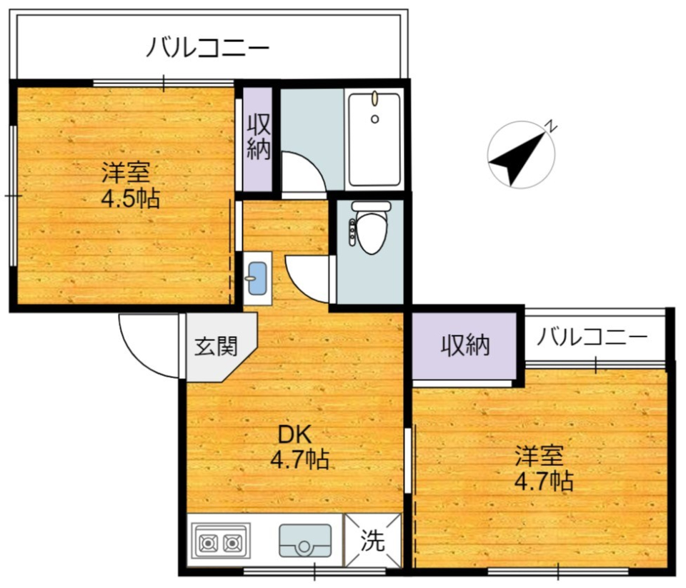 リベラルⅡ 401号室の間取り図