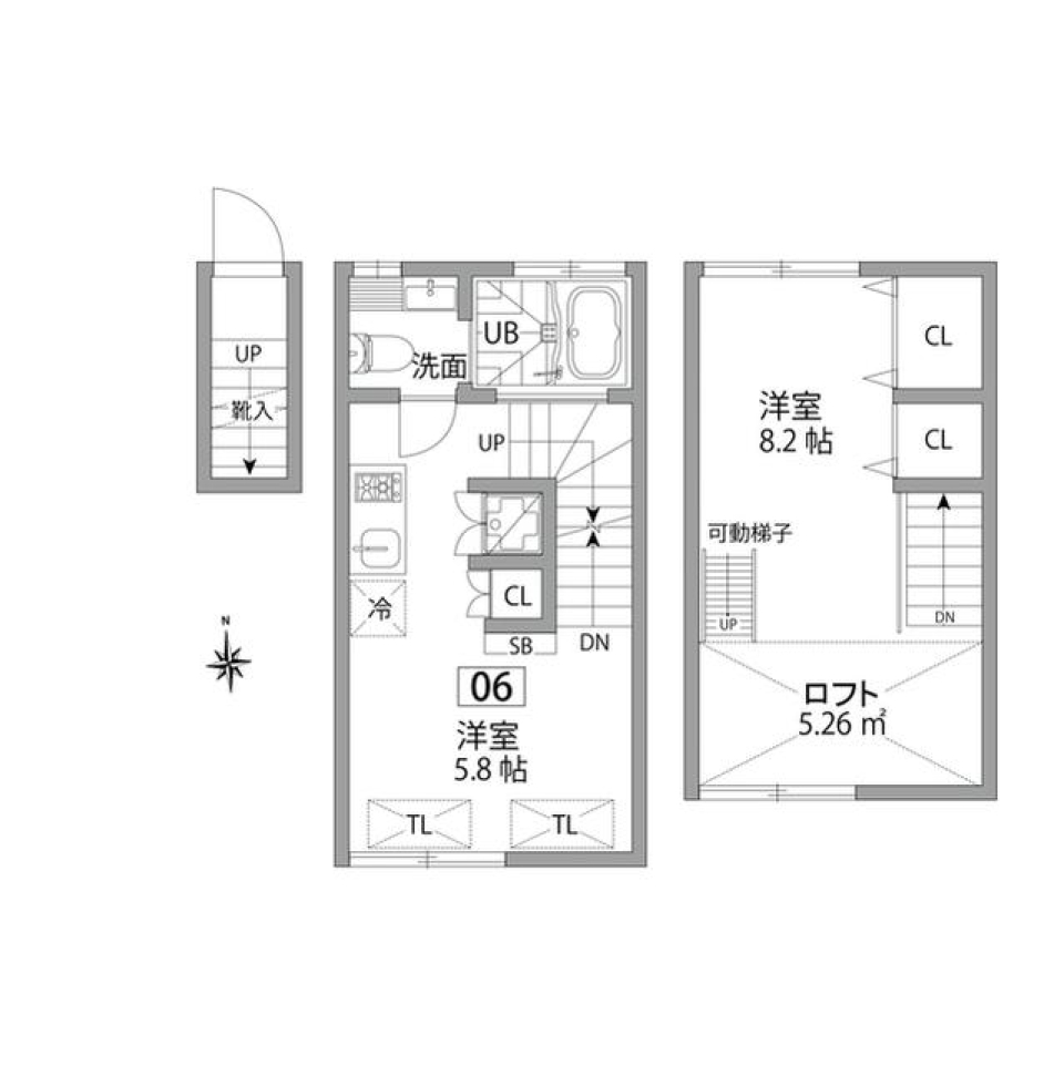 グランエッグス久我山　06号室の間取り図