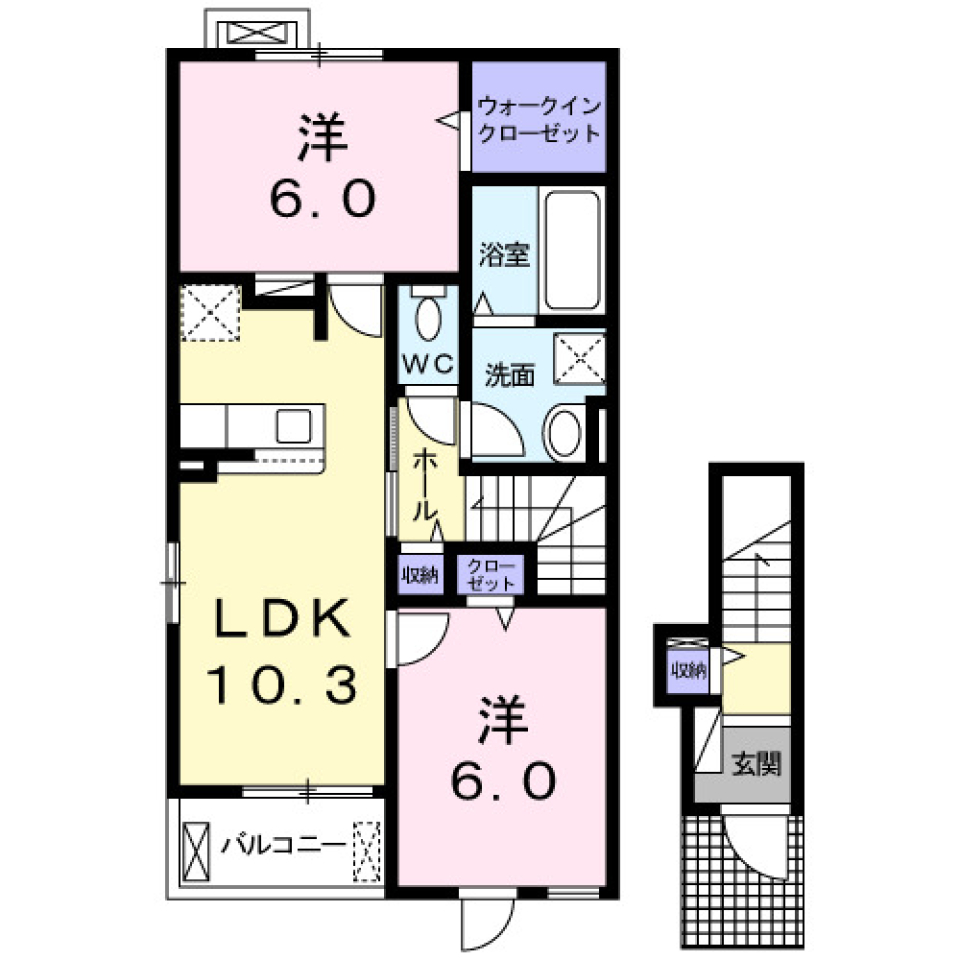 オリーブ　小林 201号室の間取り図