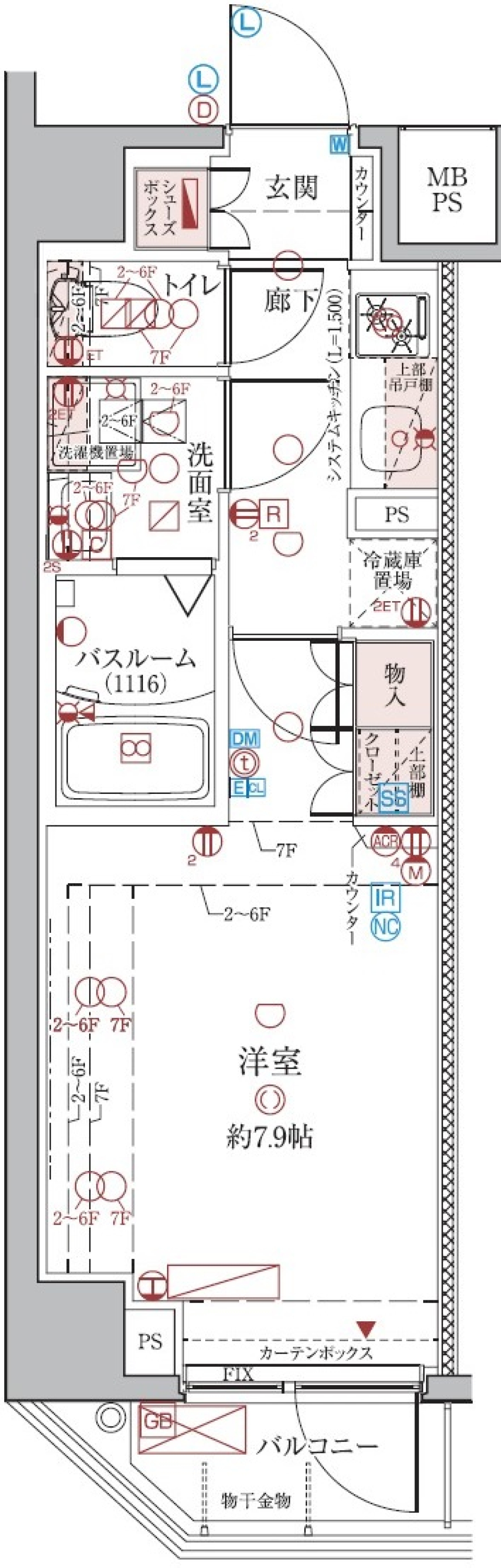 クレヴィスタ綾瀬Ⅱ　605号室［ペット可］の間取り図