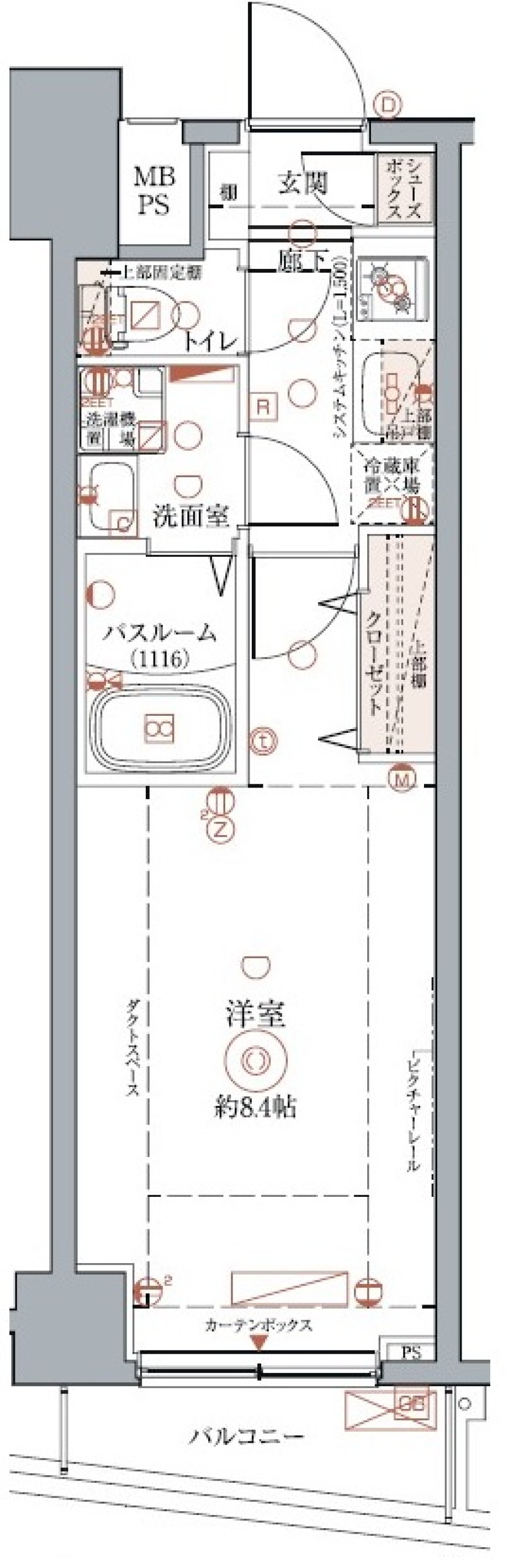 クレヴィスタ光が丘　406号室［ペット可］の間取り図