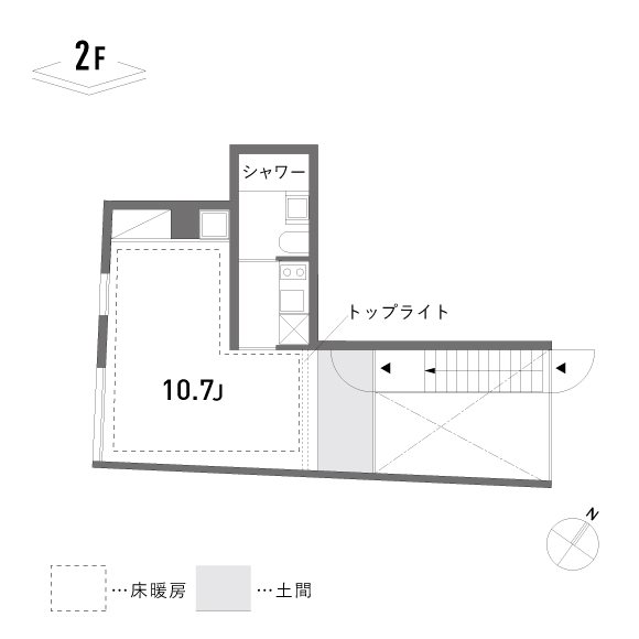 L字の間取りで、床暖房付きの1Kです！