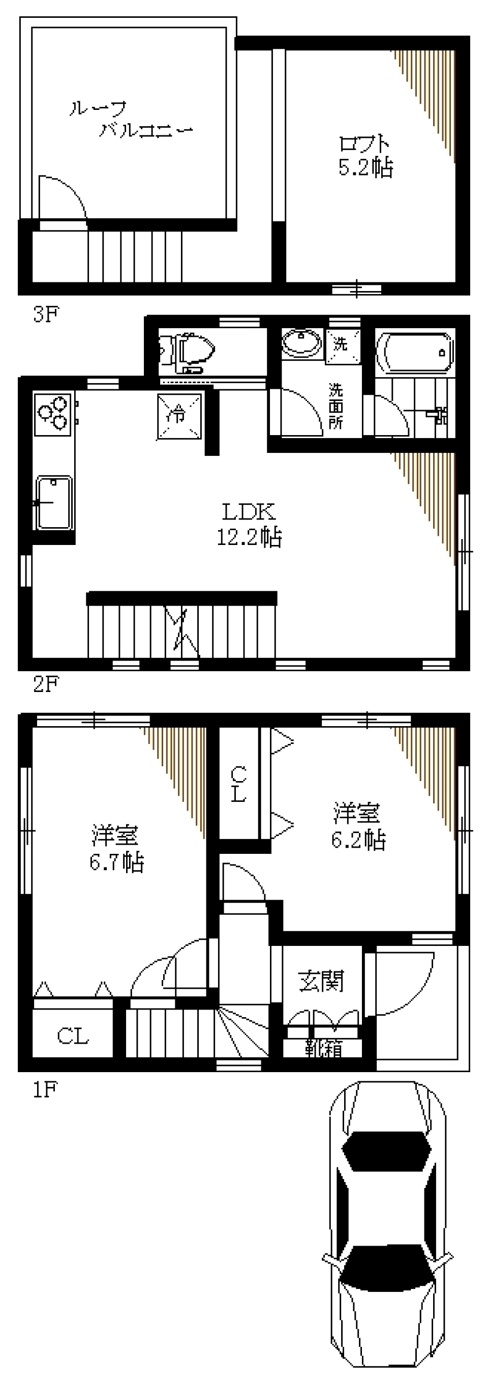 足立区古千谷本町2丁目戸建［ペット可］の間取り図