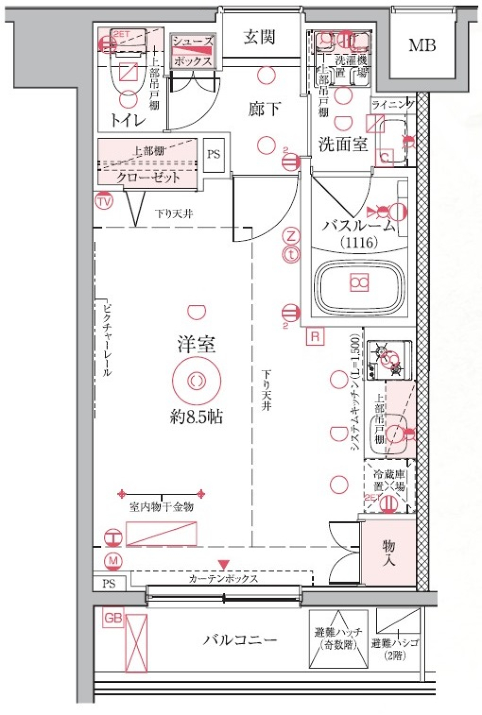 クレヴィスタ押上　202号室［ペット可］の間取り図