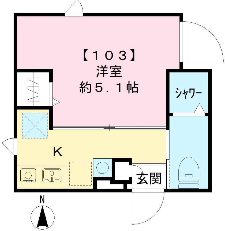 THE ROOM’S 大森町駅前　103号室の間取り図