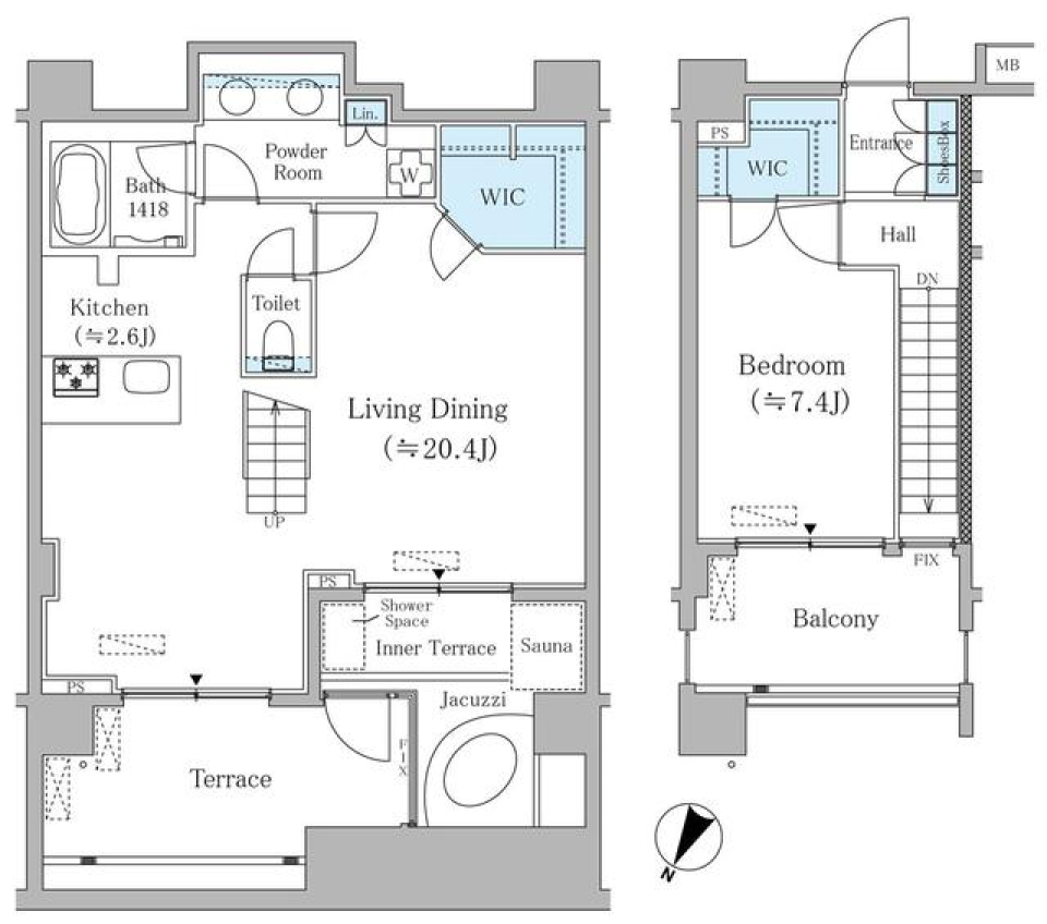 元麻布レジデンス　102号室の間取り図