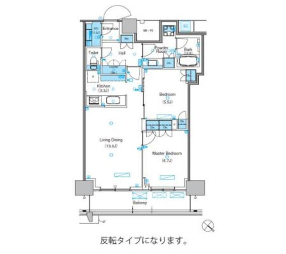 パークアクシス豊洲キャナル　1524号室［ペット可］の間取り図