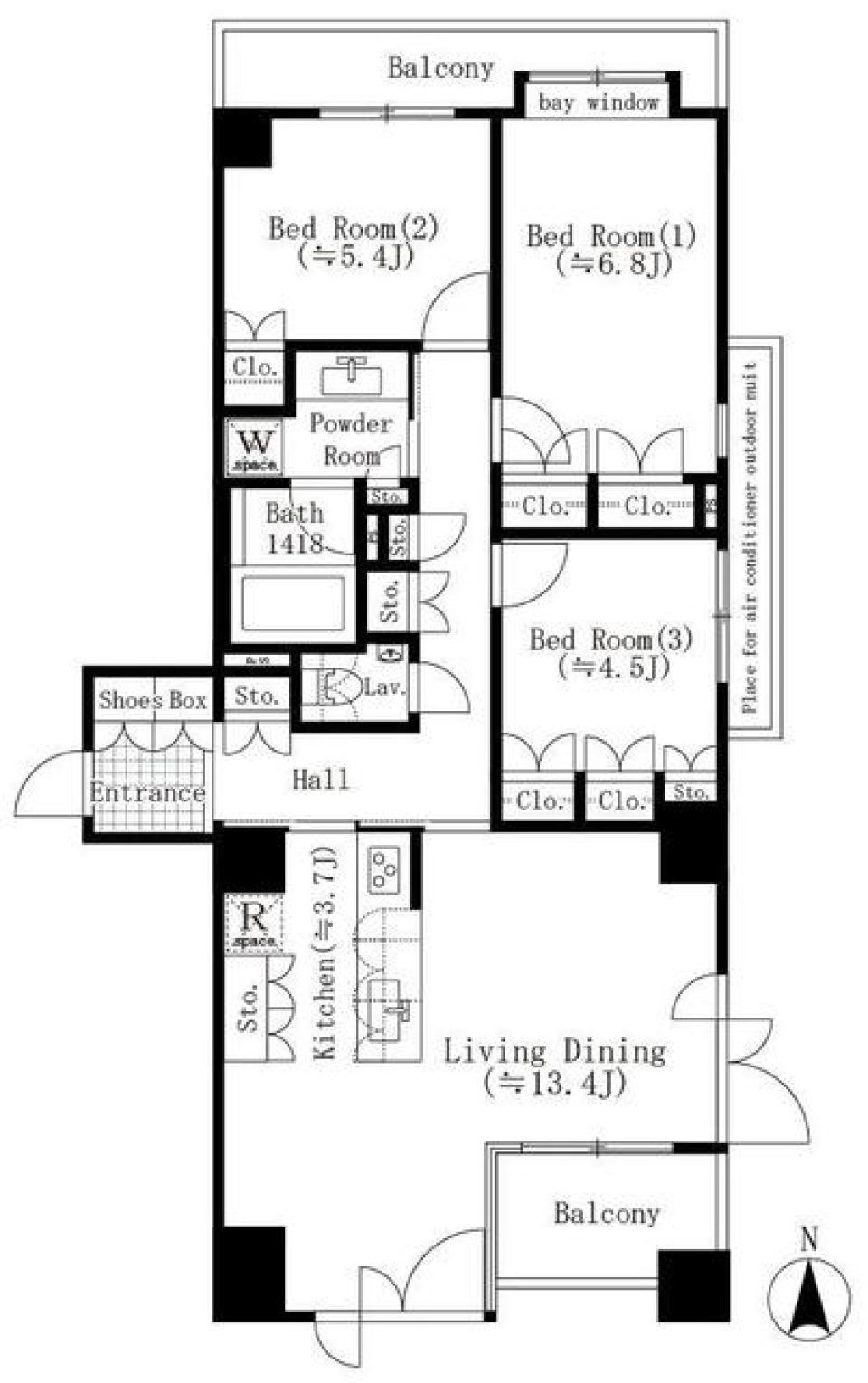 パークサイド・ウイングス　301号室の間取り図