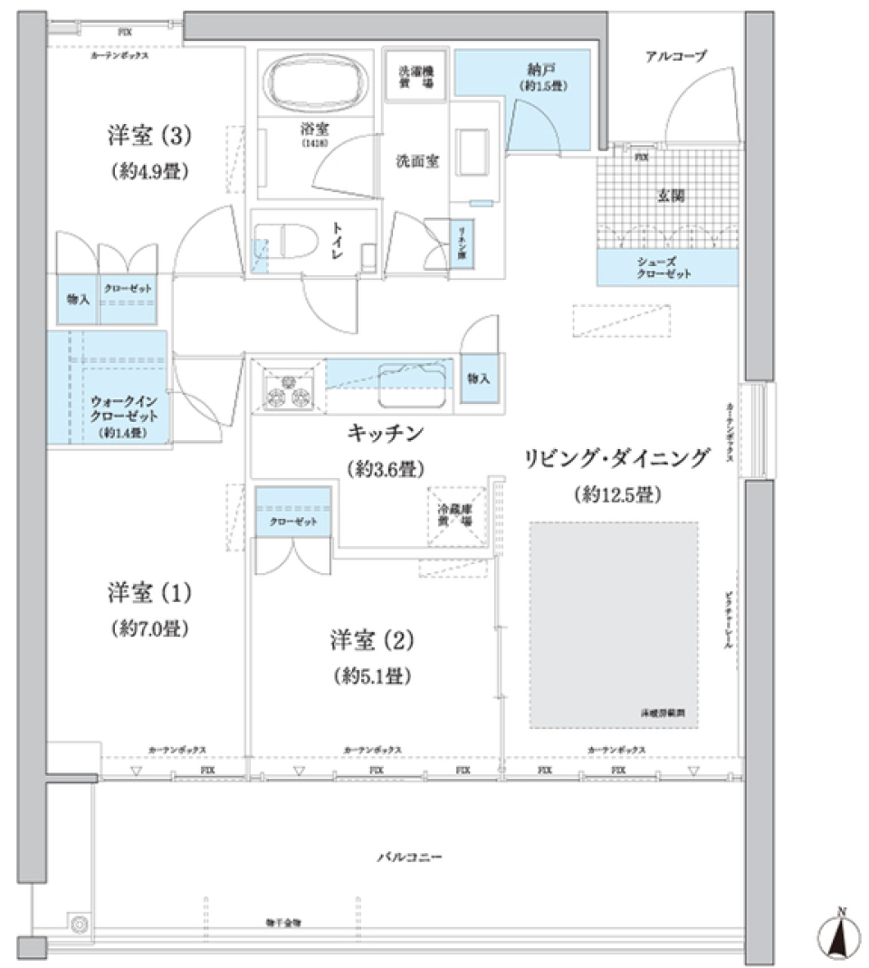 ガーデニエール砧　ＷＥＳＴ　1008号室［ペット可］の間取り図