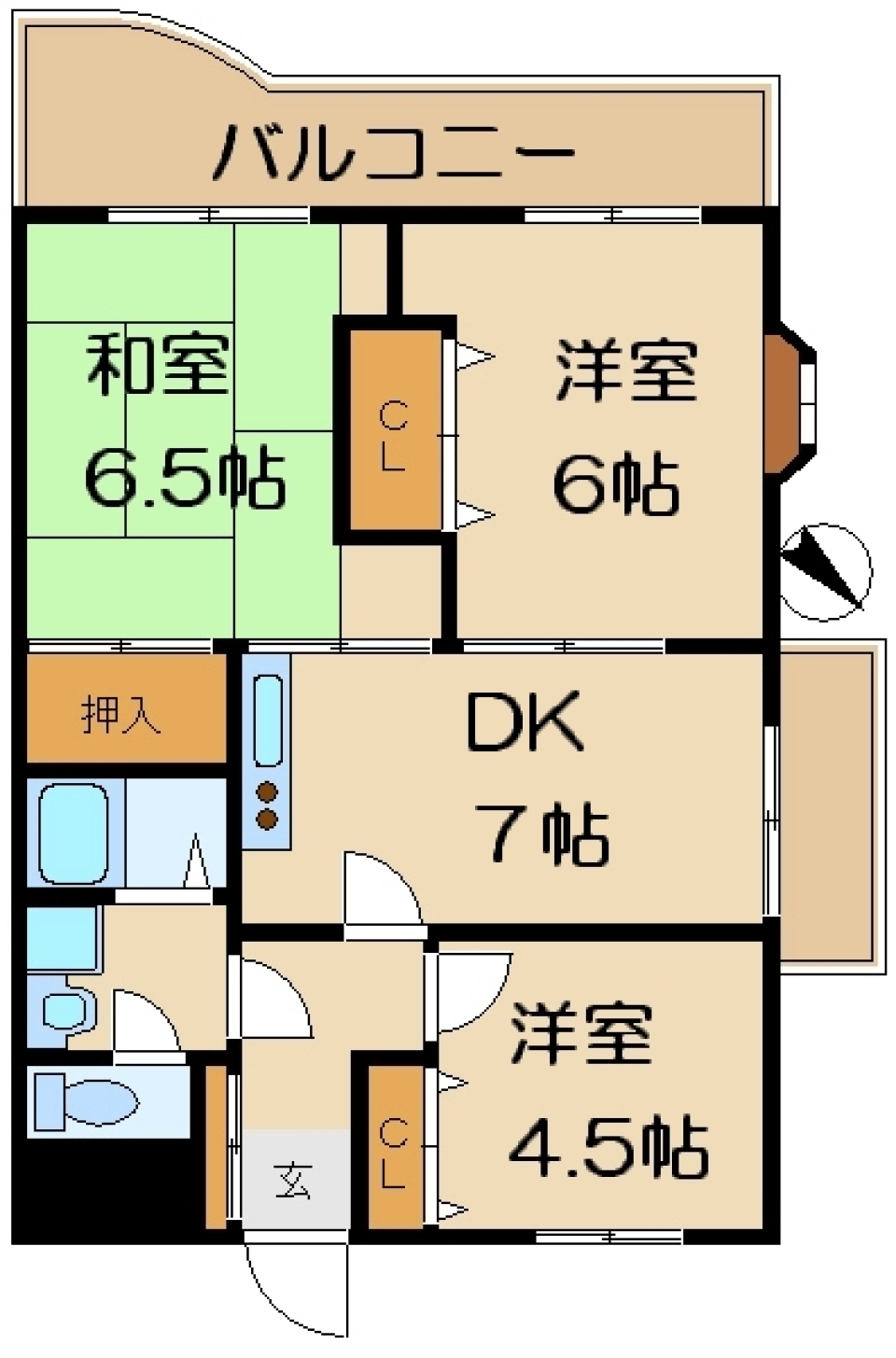 パークサイドアダチⅡ　501号室［ペット可］の間取り図