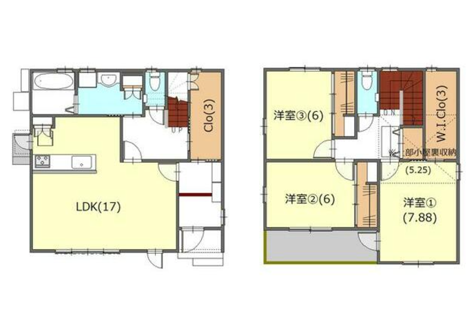 小屋裏含め、小部屋と収納が充実した３SLDK