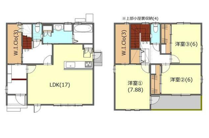 あちこちに小部屋と収納があるので、お荷物多めのお引越しでもご安心ください