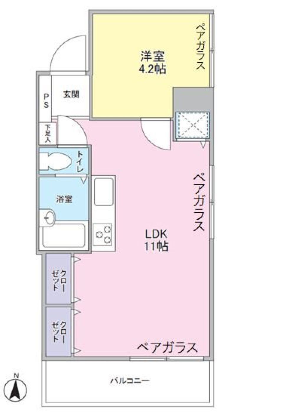 パラスト品川 803号室の間取り図