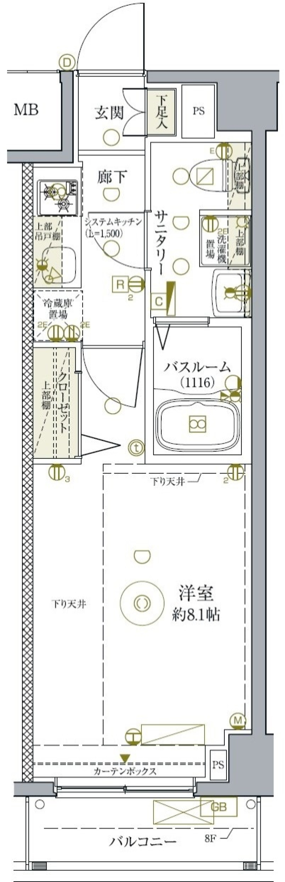 クレヴィスタ亀戸　505号室［ペット可］の間取り図