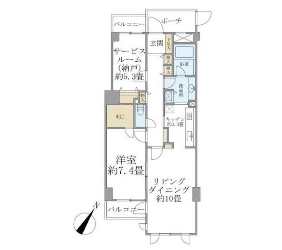 ウヴラージュ広尾　301号室の間取り図