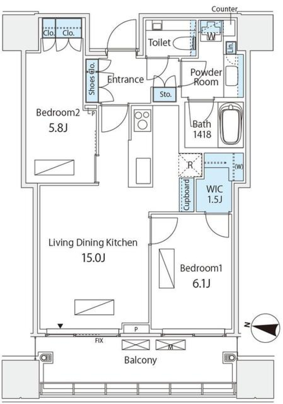 パークコート渋谷ザタワー　3206号室の間取り図