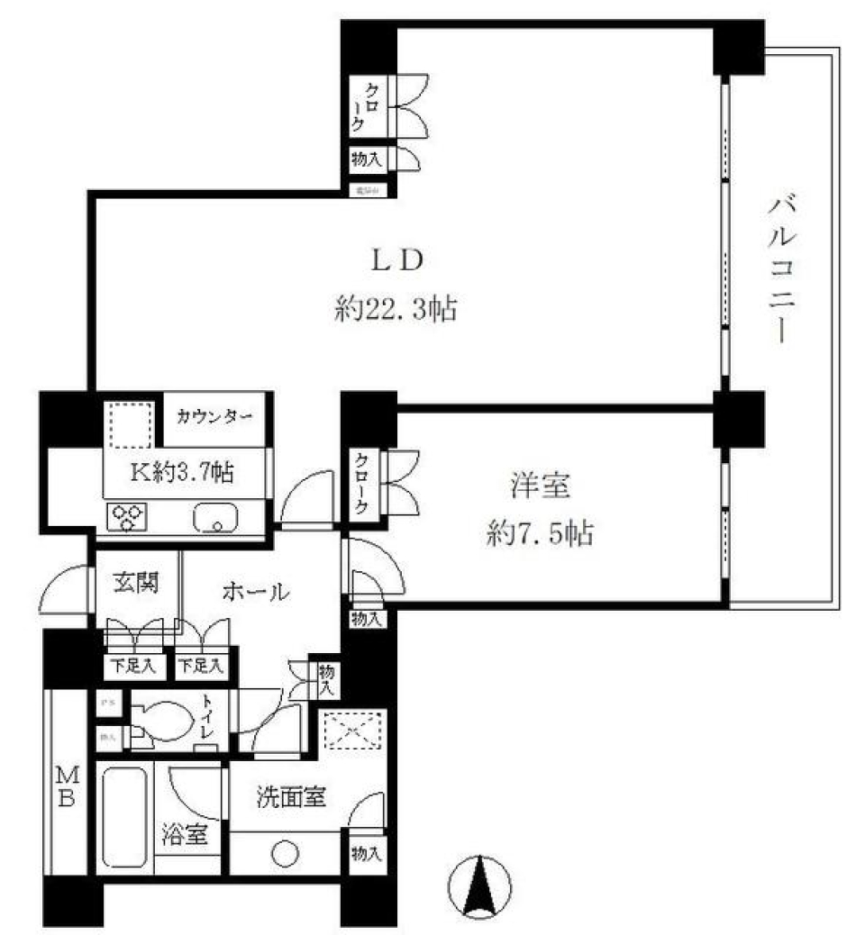 リバーポイントタワー　2902号室の間取り図