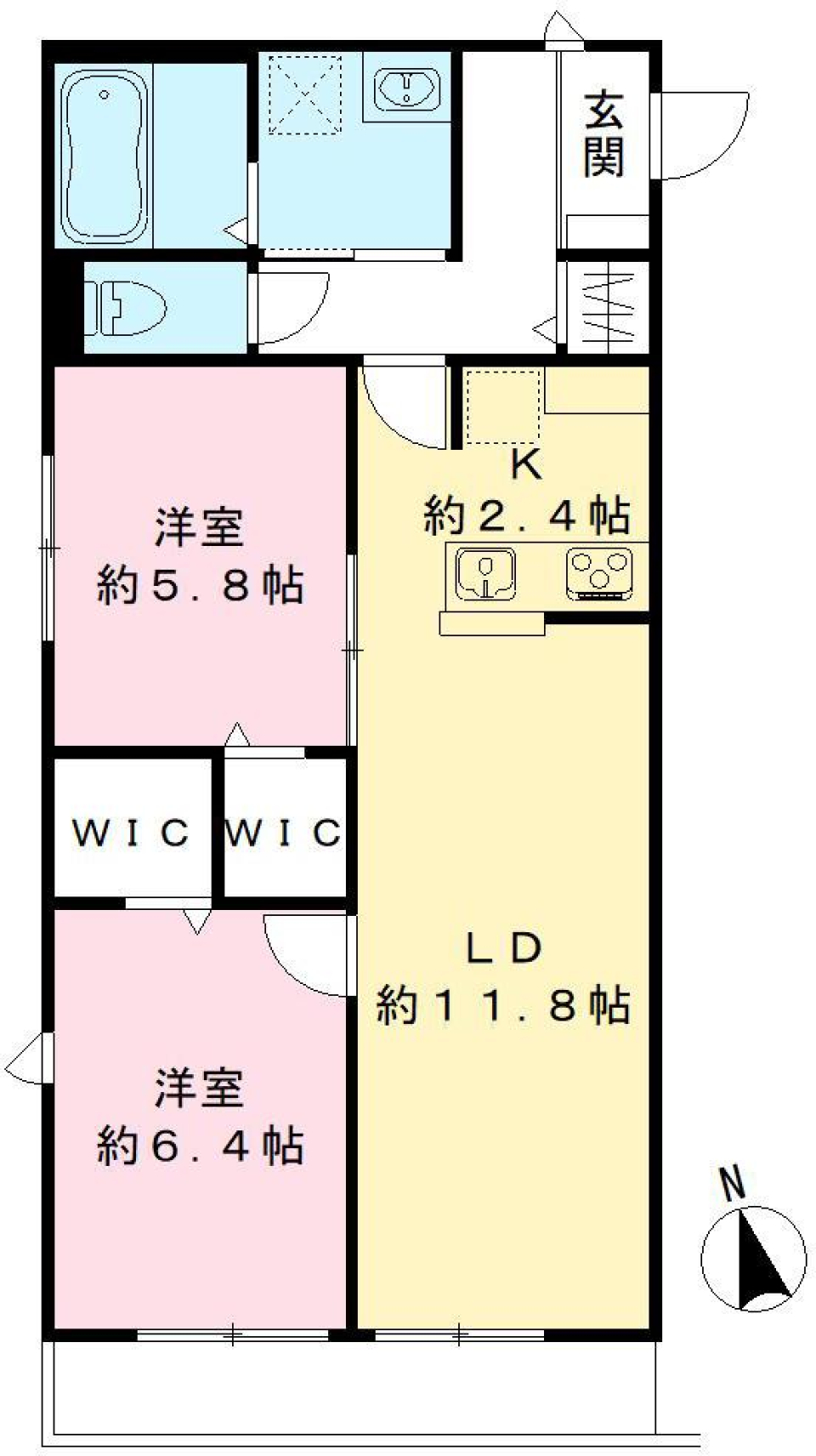 パインフラット久我山Ⅱ　207号室の間取り図