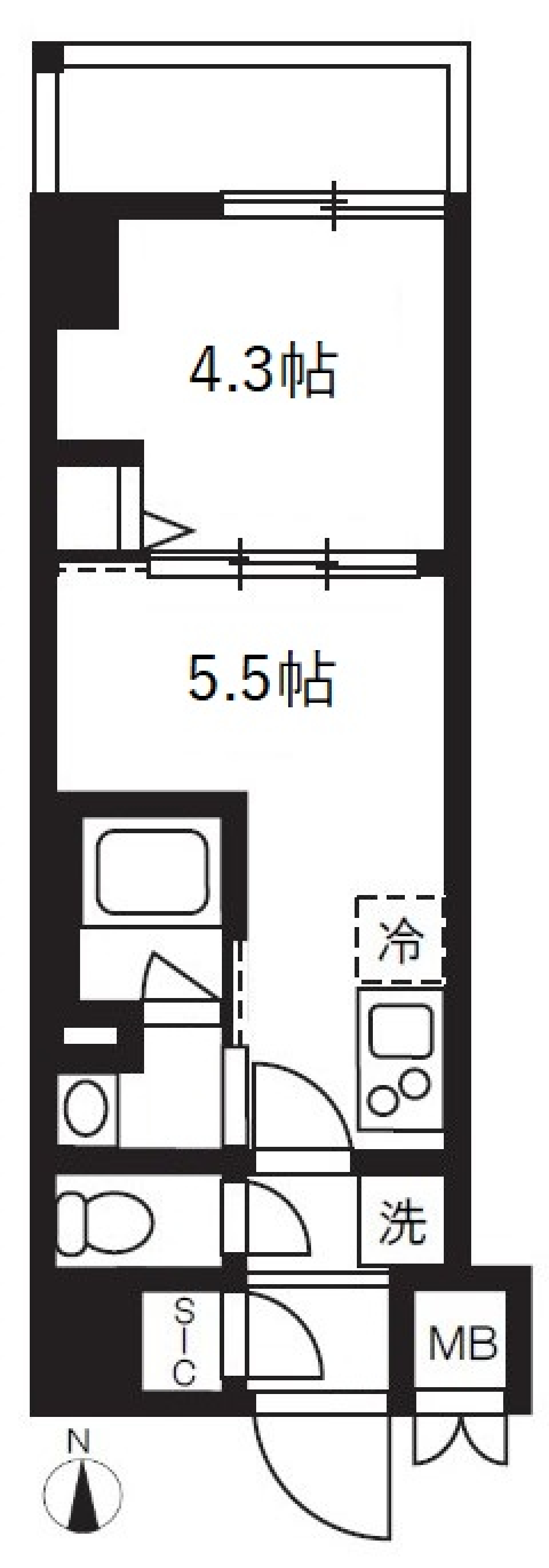 ハーモニーレジデンスグローバルキャピタル　603号室［ペット可］の間取り図