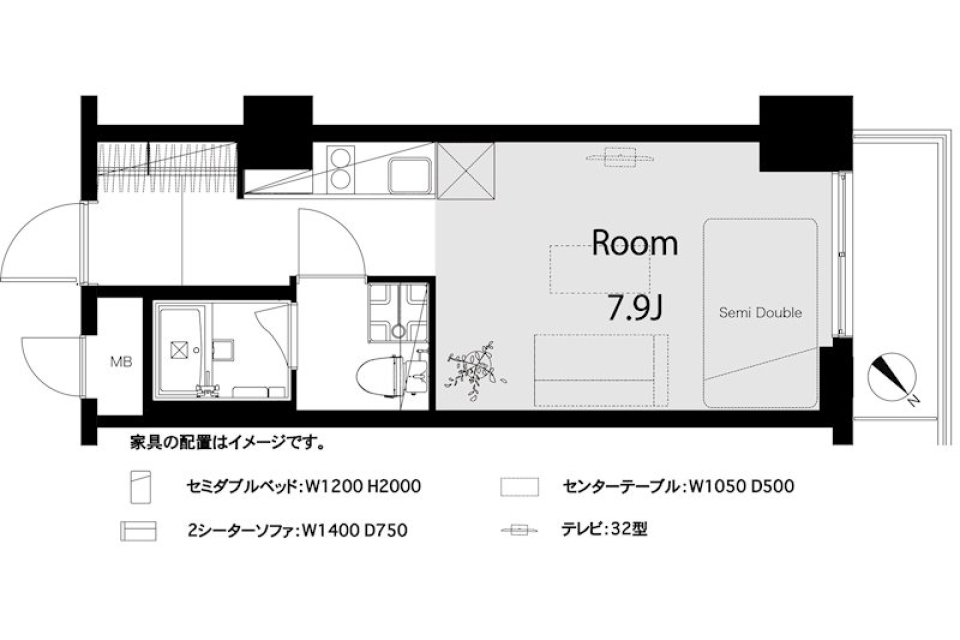 ロジマン武蔵小山 418号室の間取り図