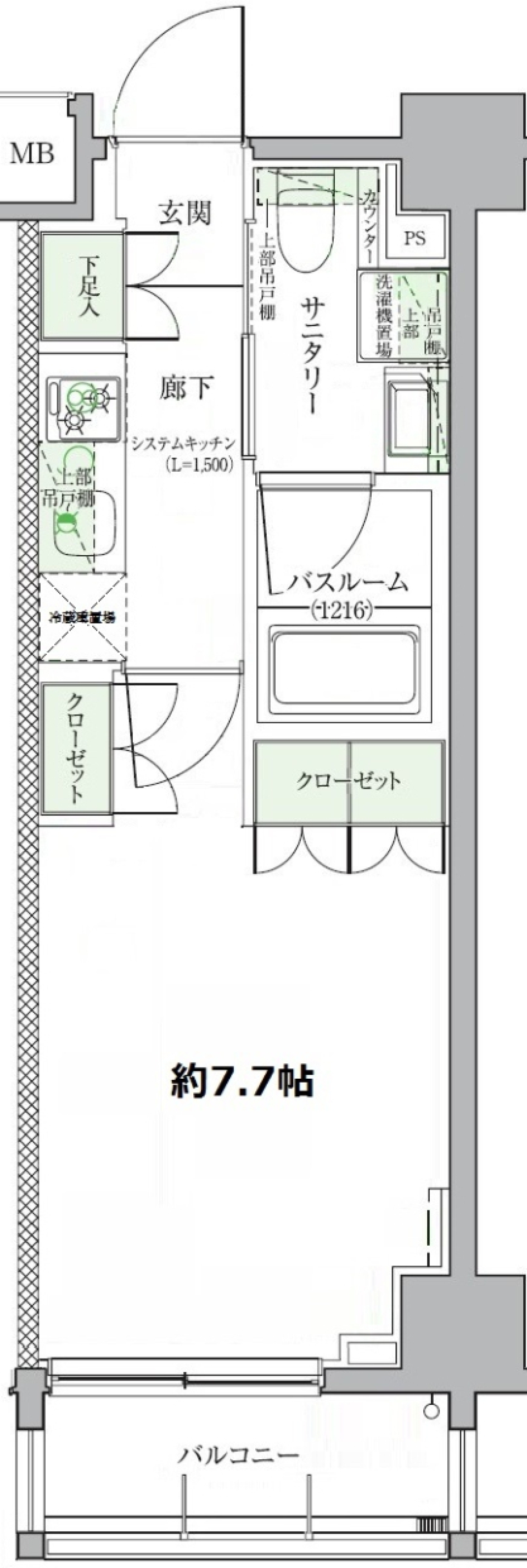 クレヴィスタ板橋西台Ⅱ　805号室［ペット可］の間取り図