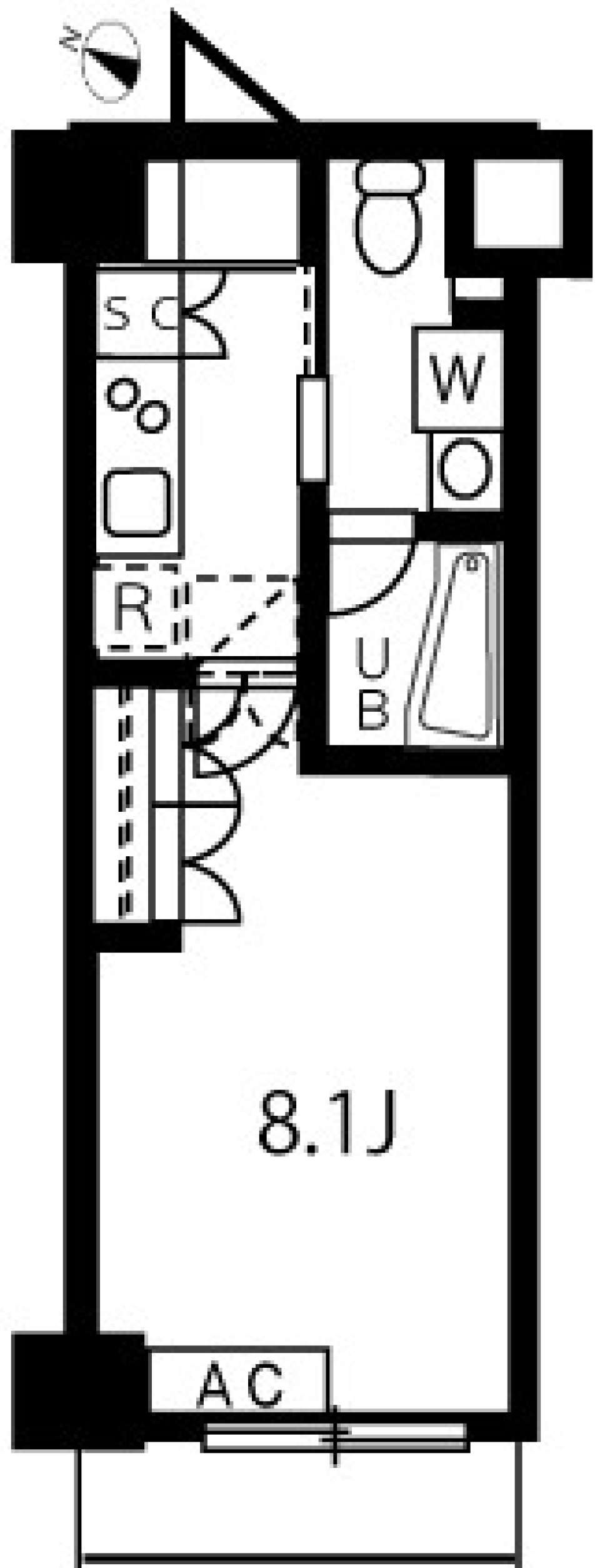 アジールコート池上　408号室の間取り図